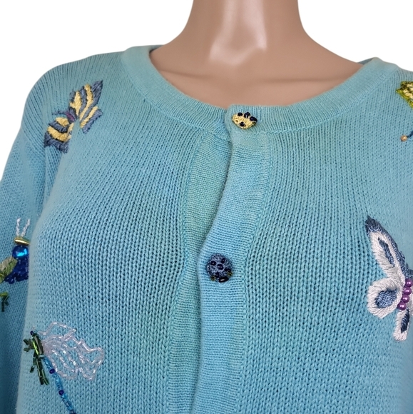 Quacker Factory Butterfly Dragonfly Embroidered Jacket - Picture 6 of 6